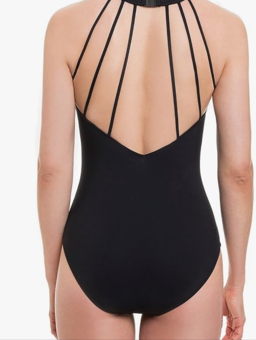 Women’s Black High-Neck One-Piece Swimsuit - Picture 2 of 7